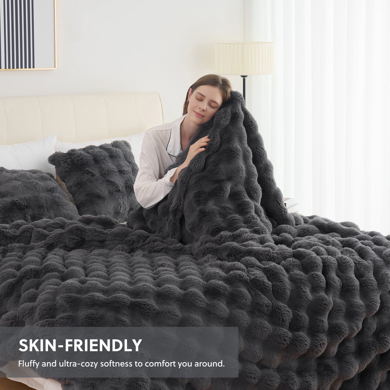 Velvéra™ LumiLuxe™ Faux Rabbit Fleece Blanket — Infinite Softness, Effortless Elegance