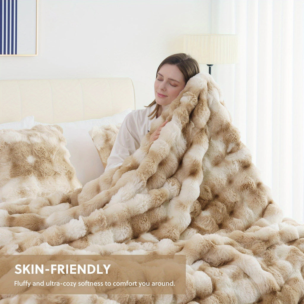 Velvéra™ LumiLuxe™ Faux Rabbit Fleece Blanket — Infinite Softness, Effortless Elegance