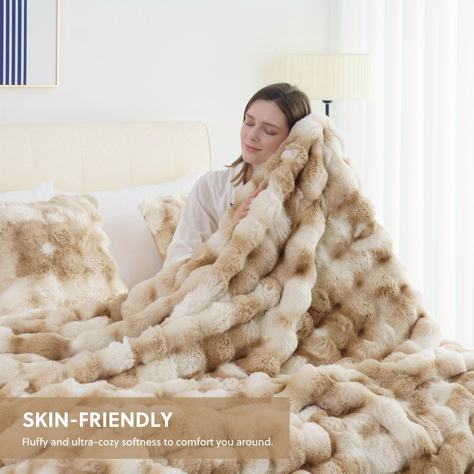 Velvéra™ LumiLuxe™ Faux Rabbit Fleece Blanket — Infinite Softness, Effortless Elegance