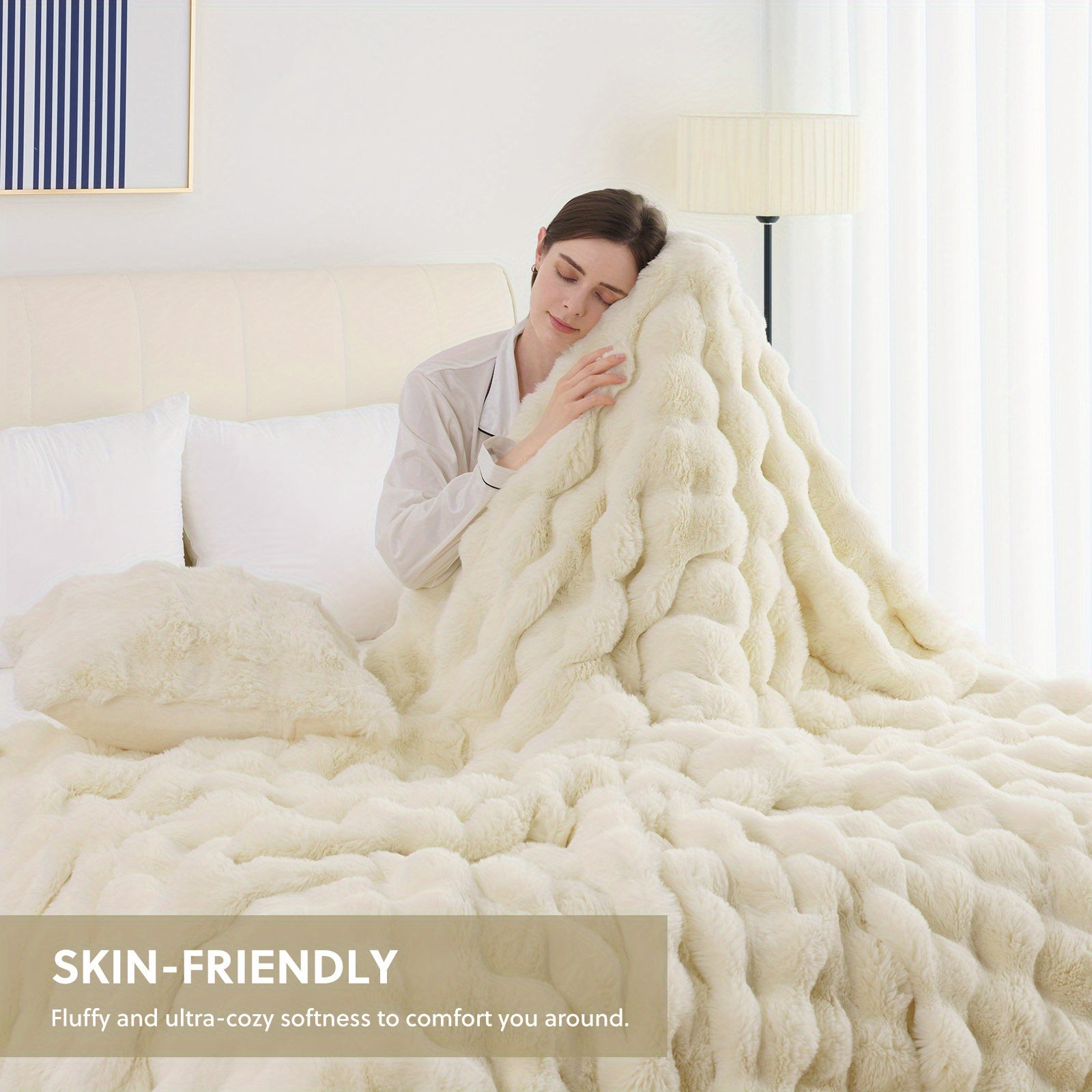 Velvéra™ LumiLuxe™ Faux Rabbit Fleece Blanket — Infinite Softness, Effortless Elegance