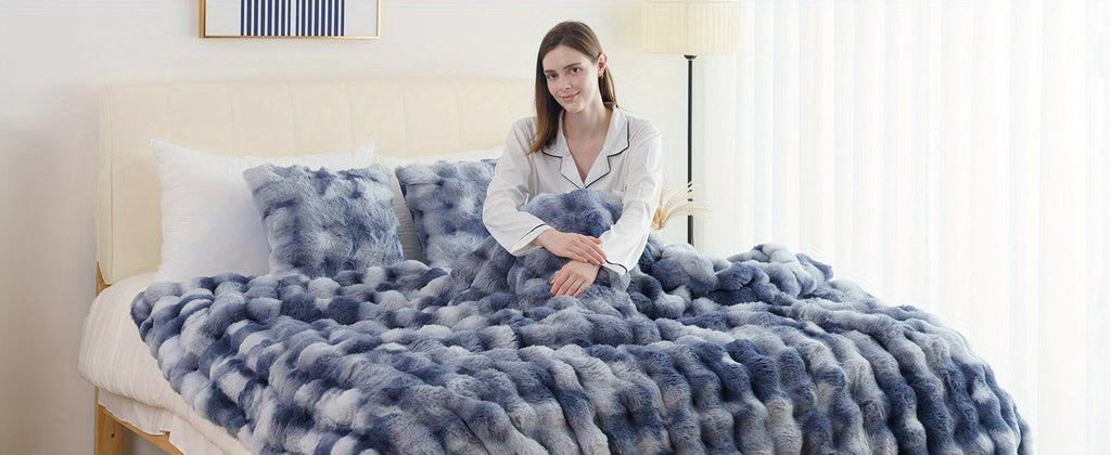 Velvéra™ LumiLuxe™ Faux Rabbit Fleece Blanket — Infinite Softness, Effortless Elegance
