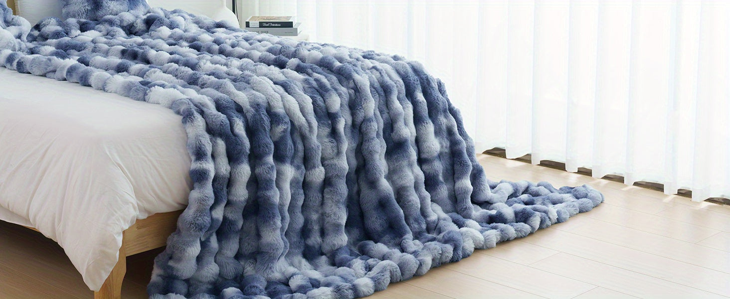Velvéra™ LumiLuxe™ Faux Rabbit Fleece Blanket — Infinite Softness, Effortless Elegance