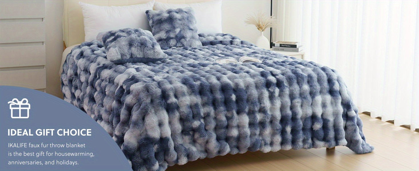 Velvéra™ LumiLuxe™ Faux Rabbit Fleece Blanket — Infinite Softness, Effortless Elegance