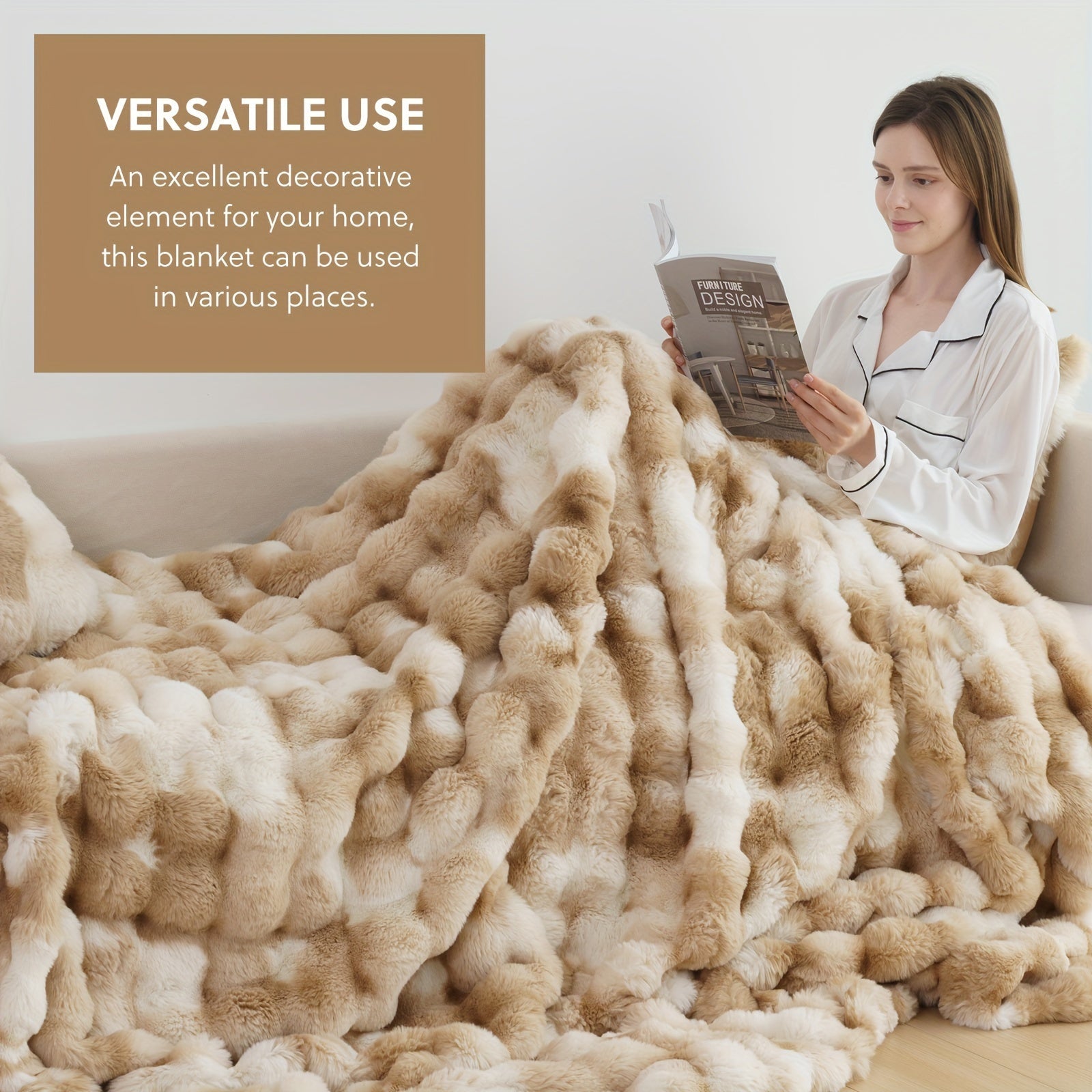 Velvéra™ LumiLuxe™ Faux Rabbit Fleece Blanket — Infinite Softness, Effortless Elegance