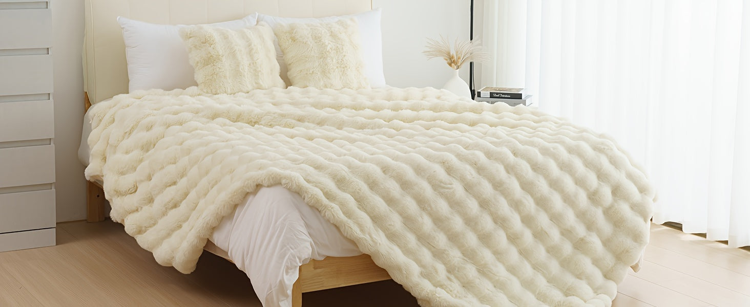 Velvéra™ LumiLuxe™ Faux Rabbit Fleece Blanket — Infinite Softness, Effortless Elegance