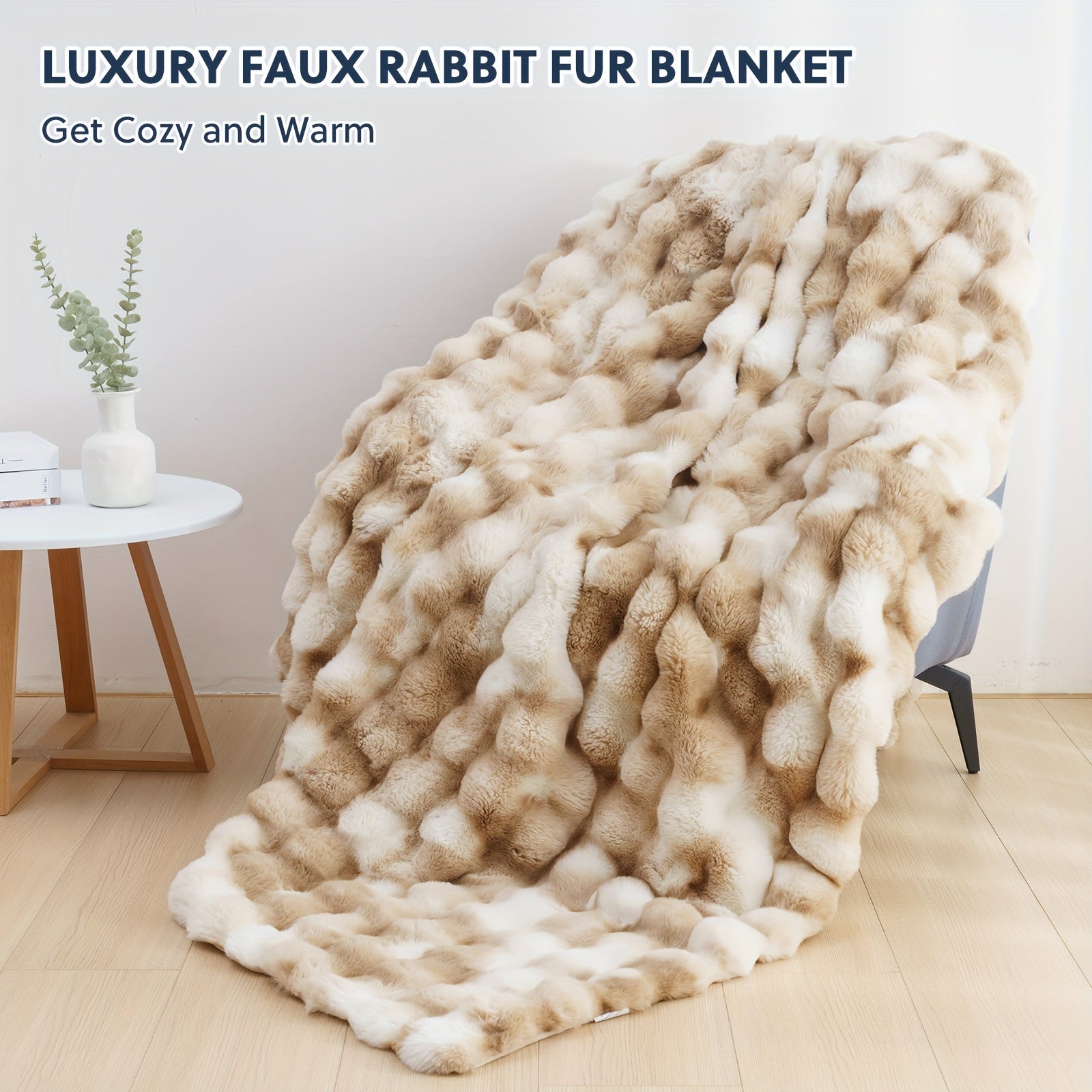 Velvéra™ LumiLuxe™ Faux Rabbit Fleece Blanket — Infinite Softness, Effortless Elegance